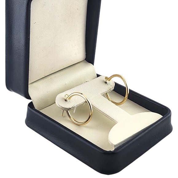 14 Karat Yellow Gold Circle Hoop Earrings #18504 - Picture 7 of 8